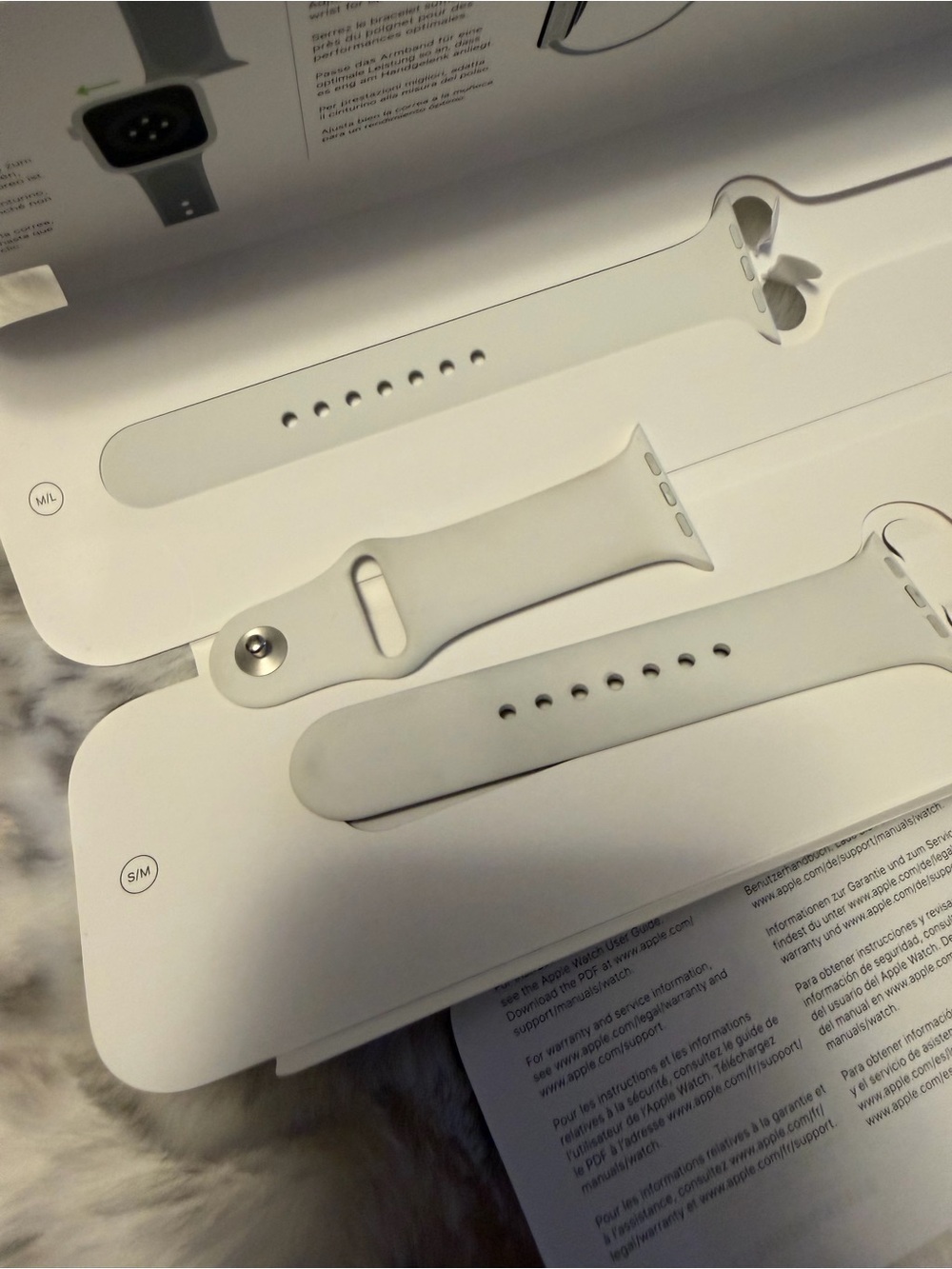 Apple Watch Authentic White Sport Band 44MM, S/M & M/L Bands included